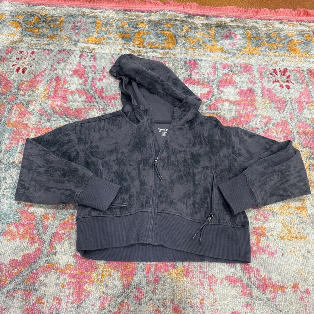 Old Navy Black Cropped Fleece Hoodie
